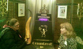 Chatting with Sue at her booth Chatting with Sue at her booth